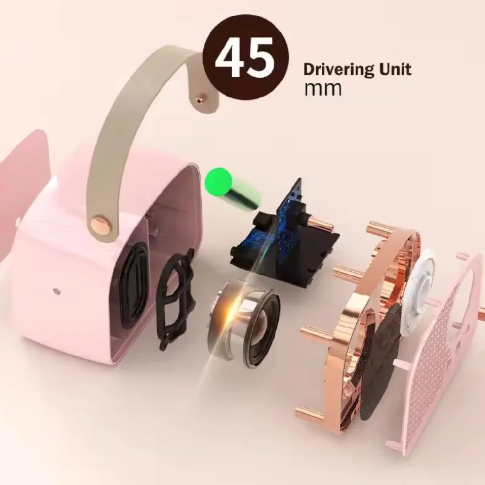 مكبر صوت بلوتوث محمول ريترو ستيريو لاسلكي صغير، فتحة بطاقة USB AUX TF بصوت عالٍ ومشغل MP3 لهاتف iPhone Android #4