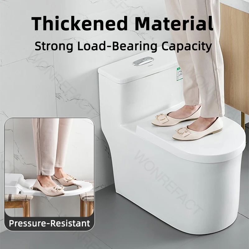 Bathroom Toilet Lid Easy Installation Widened Arc Toilet Lid Round Toilet Seat Elongated Oval Seat Silent Closed Seat（White）