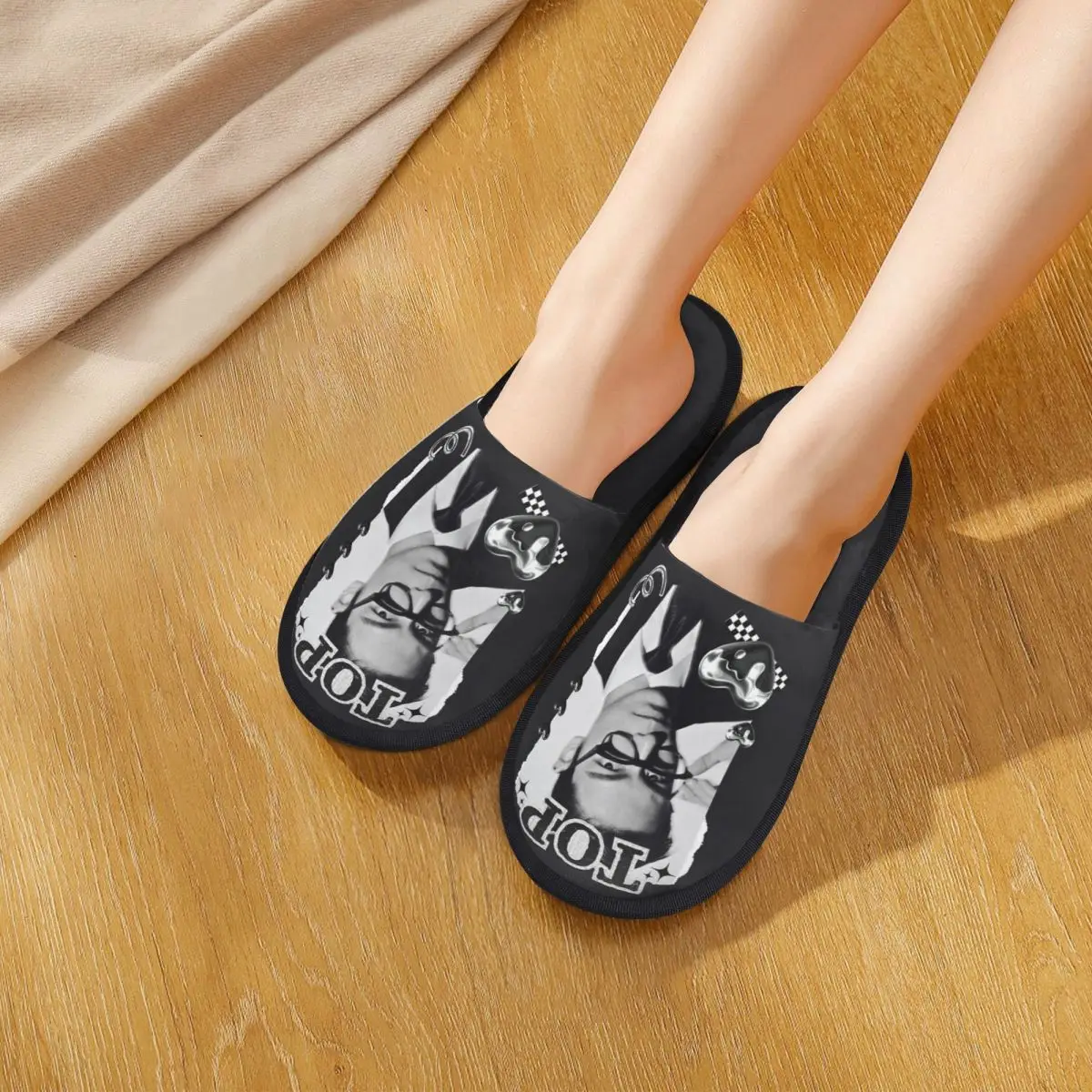 T.O.P Choi Seung Hyun الممثل الكوري الشتاء شبشب منزل داخلي لينة رغوة الذاكرة النعال المضادة للانزلاق