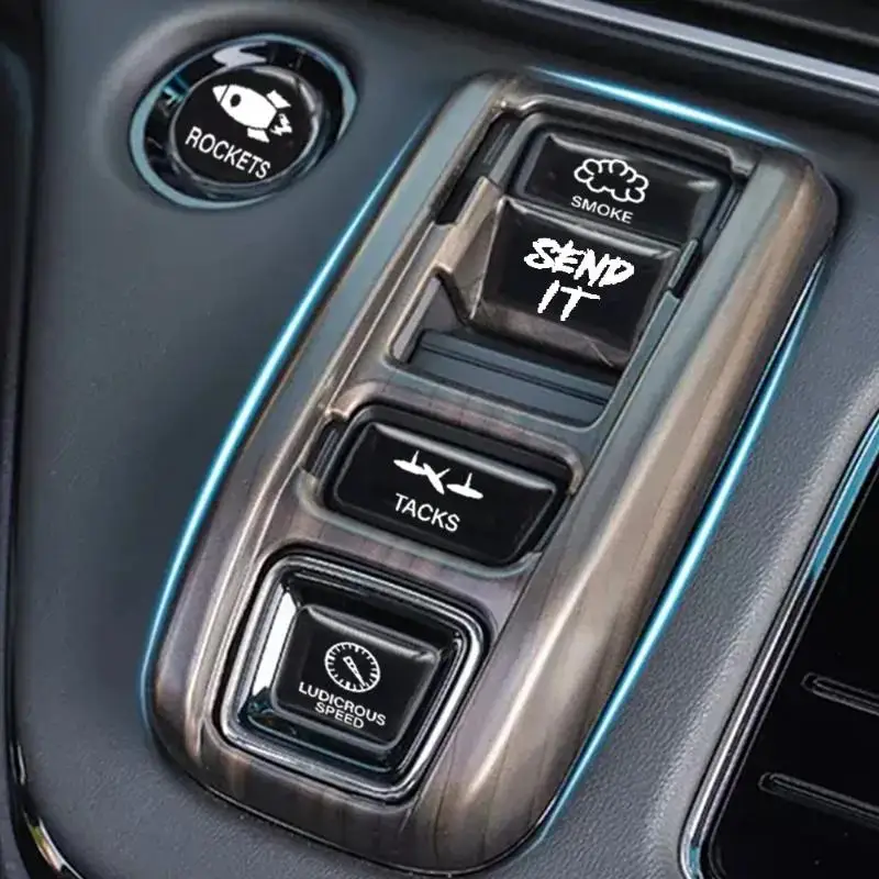 

Creative Car Interior Simulation Button Decoration Accessories Window Button Stickers, Car Dashboard Console Switch Stickers