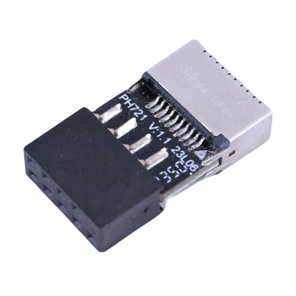 Motherboard USB2.0 9Pin Ke TYPE-E Female Adapter Plug & Play TYPE-C Socket 9-Pin USB 2.0 Extender Card untuk Mac OS/Windows Linux