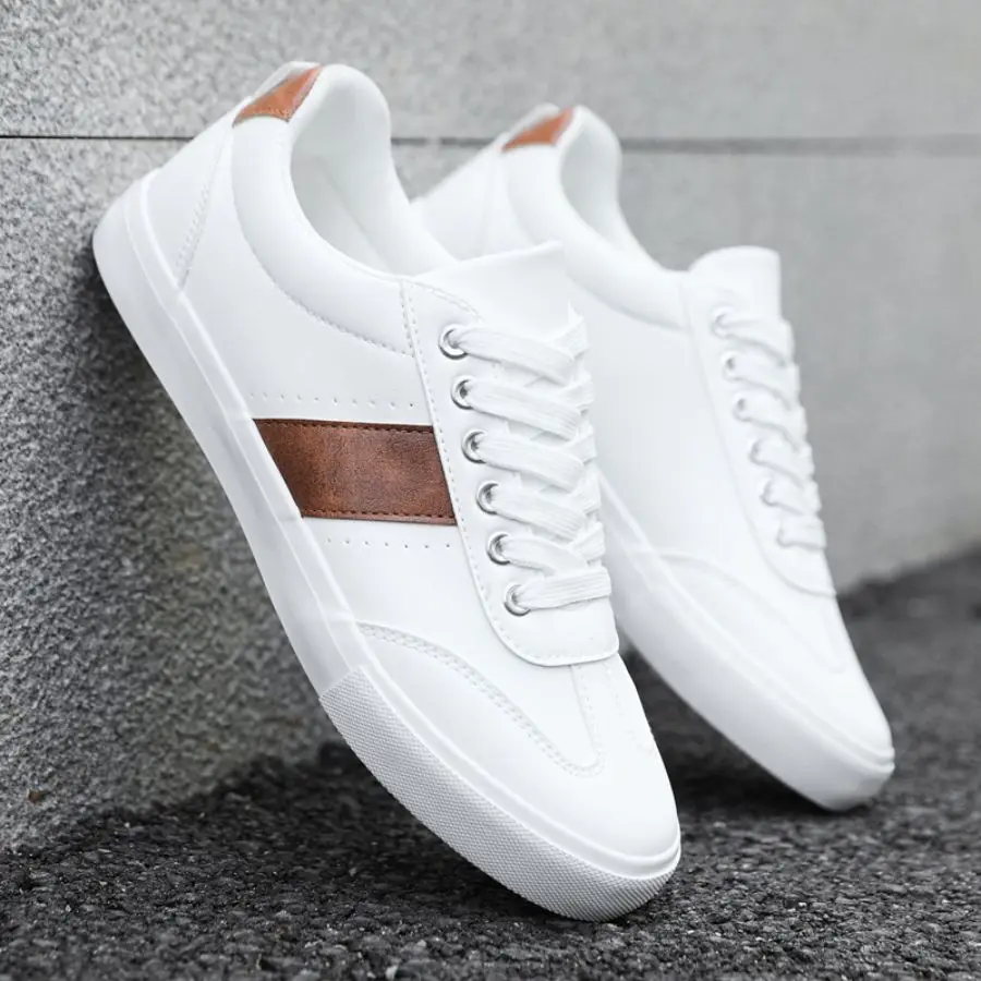 Men's Fashionable Casual Sports Sneakers - Round-Toe Lace-Up Design, Offering a Comfortable Experience Suitable for All Seasons