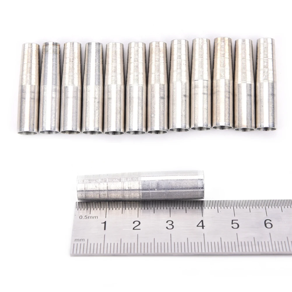 12Pcs Archery Adaptor For 8mm Inner Diameter Arrow Shaft Aluminum Sleeve Adapter Aiming Arrow Tip Shooting Accessories