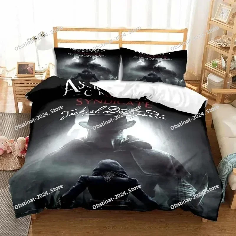 

3PCS Single-sided Duvet Game A-Assassin Creed Bedding Set Print Bed Set With Pillowcase Bed Single Double Queen Super King Size
