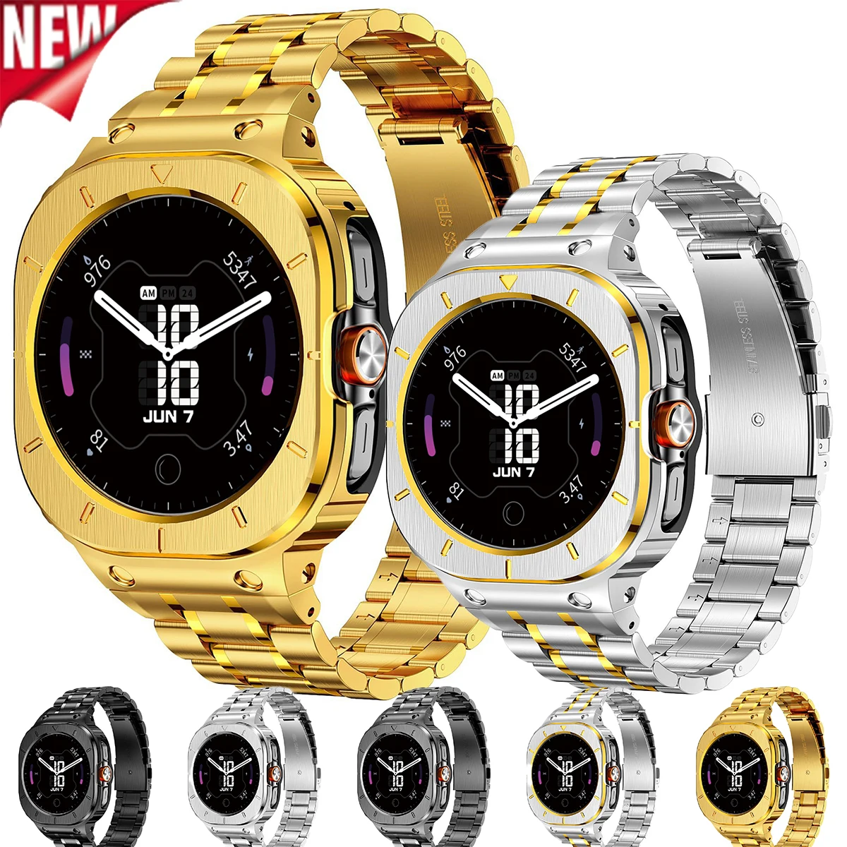 

Stainless Steel Modification Kit for Samsung Galaxy Watch 8 Ultra 2025 Anti-fall Metal Case Strap for Galaxy Watch 7 Ultra 47mm