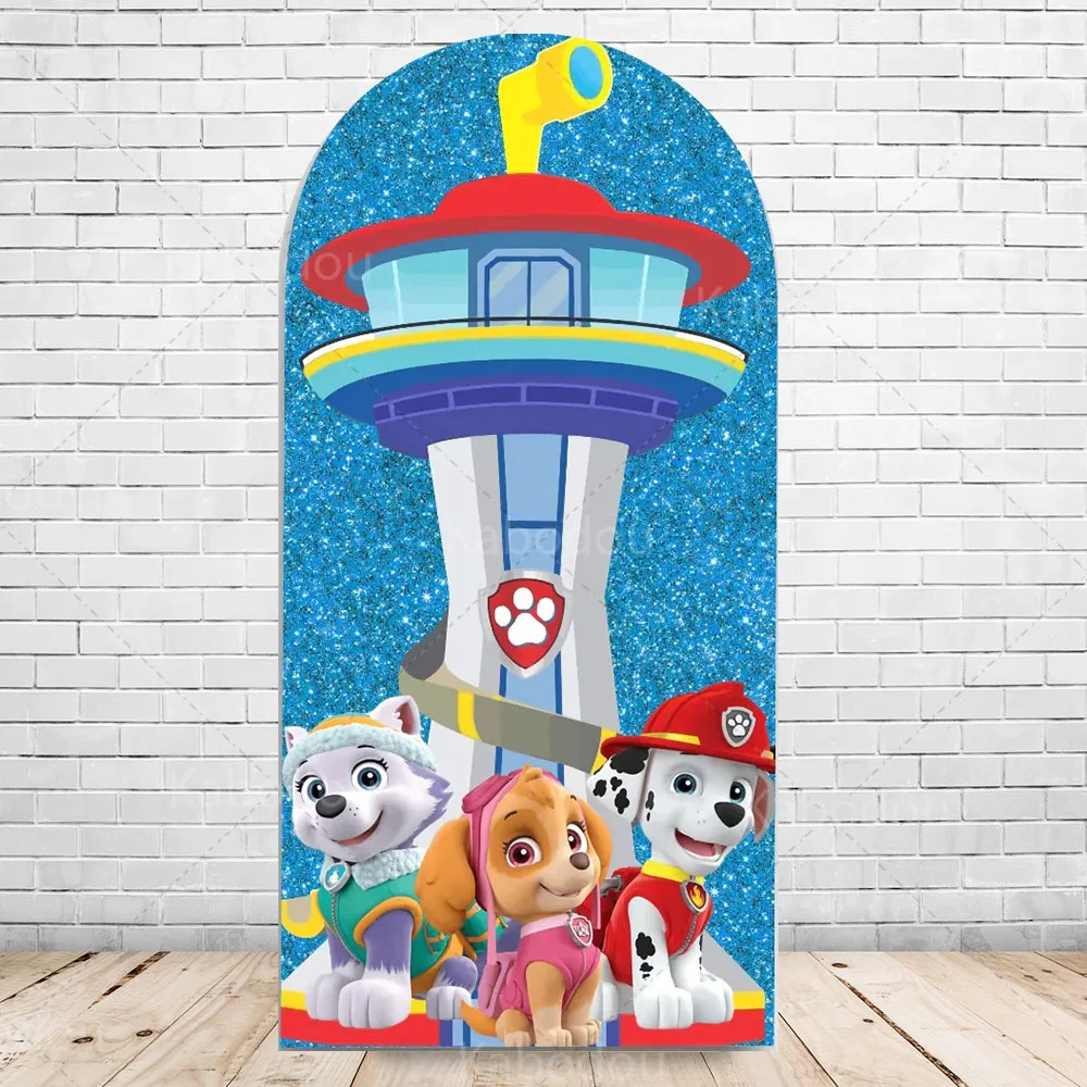 Paw Patrol Arch Backdrop For Boy Birthday Party Decoration Puppy Watchtower Baby Shower Photography Background Photo Studio