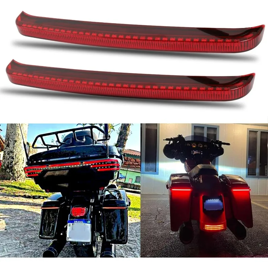 

Motorcycle Saddlebag Tail Lights LED Rear Sequential Running Brake Light with Turn Signals Compatible with 2014-2023 Harley Tour