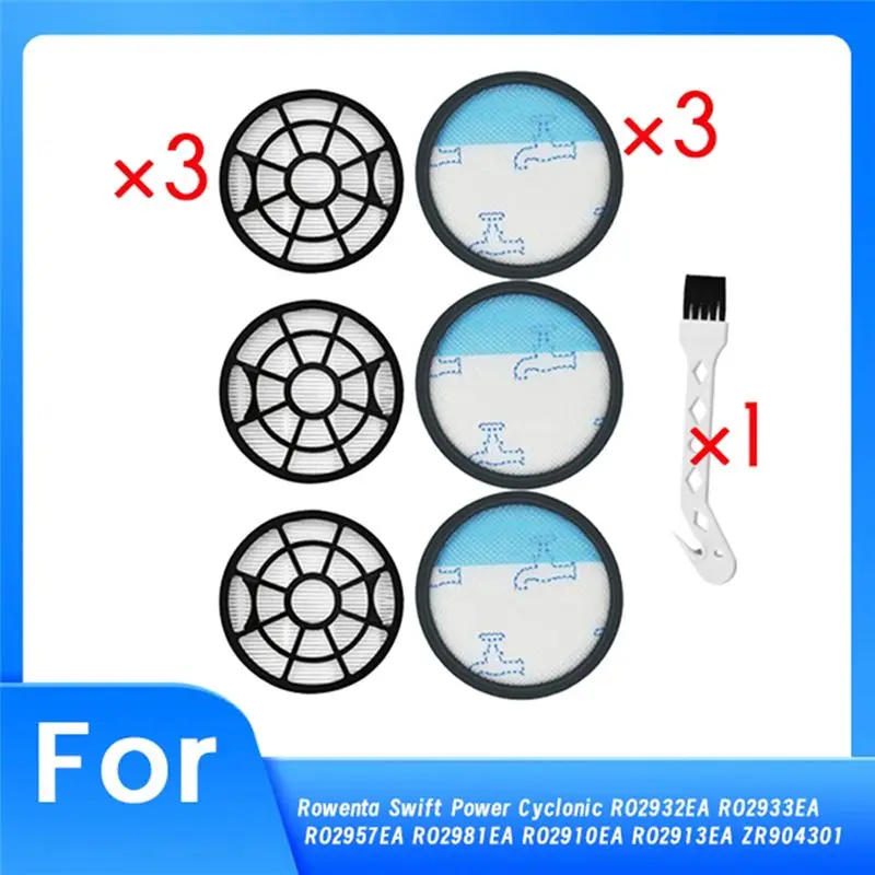 HHO-Filter With Cleaning Brush For Rowenta Swift Power Cyclonic RO2932EA RO2933EA RO2957EA RO2981EA RO2910EA RO2913EA