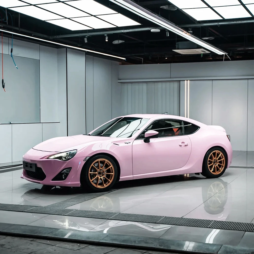 Car Wrap Vinyl Film Platinum Begonia Powder Color Change Sticker PET Bubble Free Film PVC Car Accessories Interior Exterior