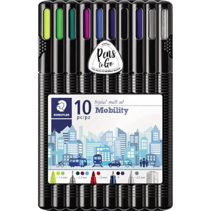 

34 SB10MS triplus mobility set desktop box of 10 pieces for on-the-go working Yellow Blue Green Violet Red Black