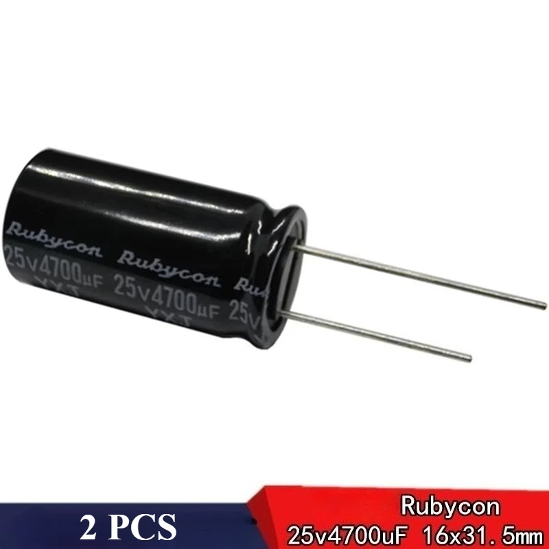 (2개) 루비콘 25v4700uF 알루미늄 전해 콘덴서 YXJ 고주파 장수명 16*31.5mm 4700uf25v 스루홀 고정형 콘덴서