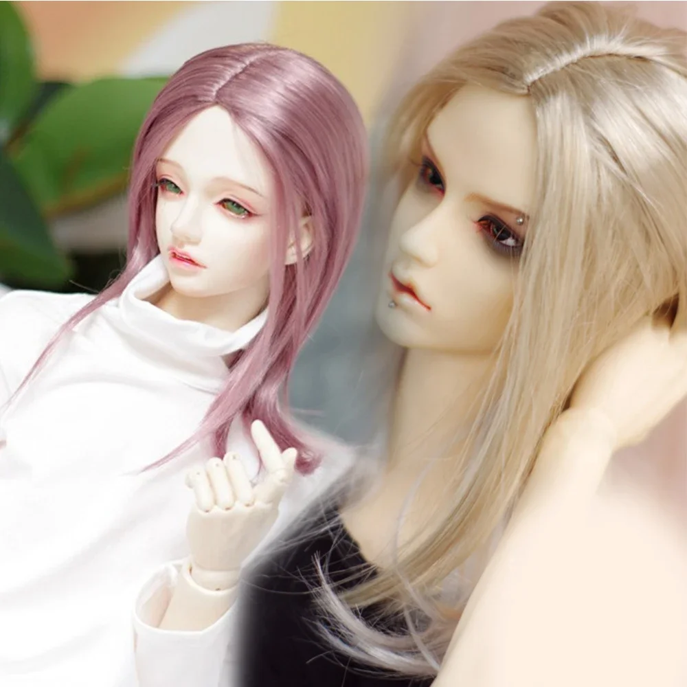 （Customize 30 Days） 1/6 1/4 1/3 MSD bjd doll wig Mohair purple ggold Medium length straight hair 1pcs