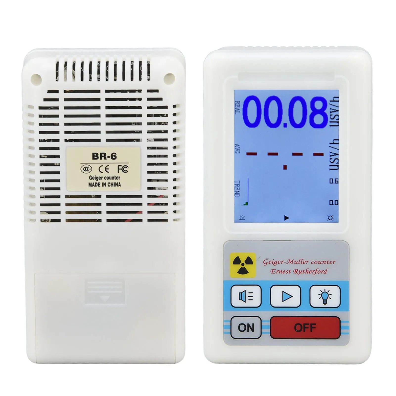 BR‑6 Geiger Counter Easy Reading Multifunctional Radioactive Detector Nuclear Radiation Electromagnetic Radiation Tester