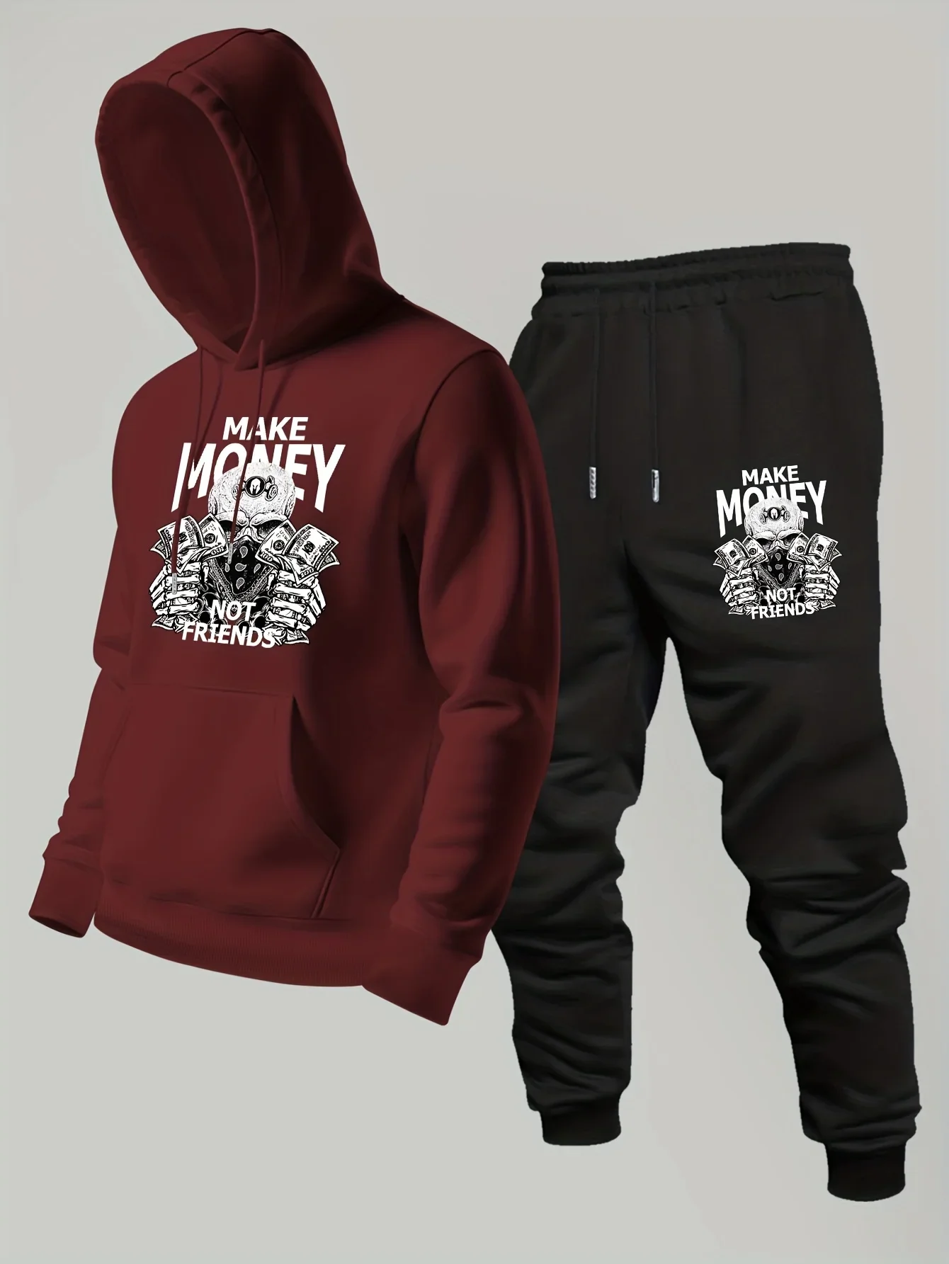 2026 new Men's Printed Hoodie Sweatshirt & Pants 2PCS Set Autumn Winter Casual Sport Outdoor Tracksuit Male Long Sleeve Tops view 2