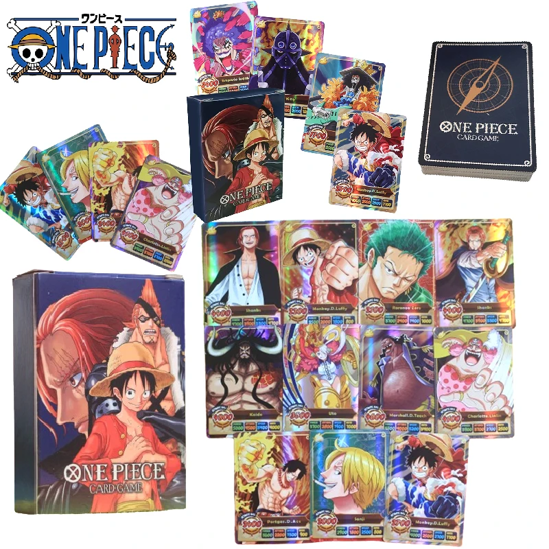 

50Pcs/set ONE PIECE Roronoa Zoro Monkey D. Luffy Boa Hancock DIY Homemade English Collection Card Toys Christmas Birthday Gift