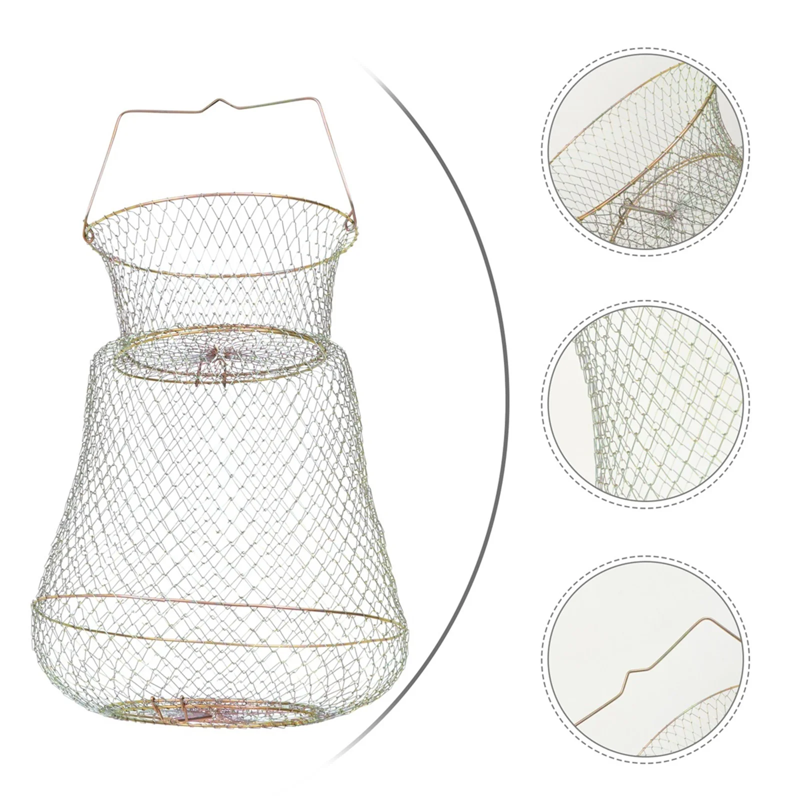 

Metal Net Fish Basket Steel Fishing Accessories Fishing Cages Fish Protection Cage Accessory