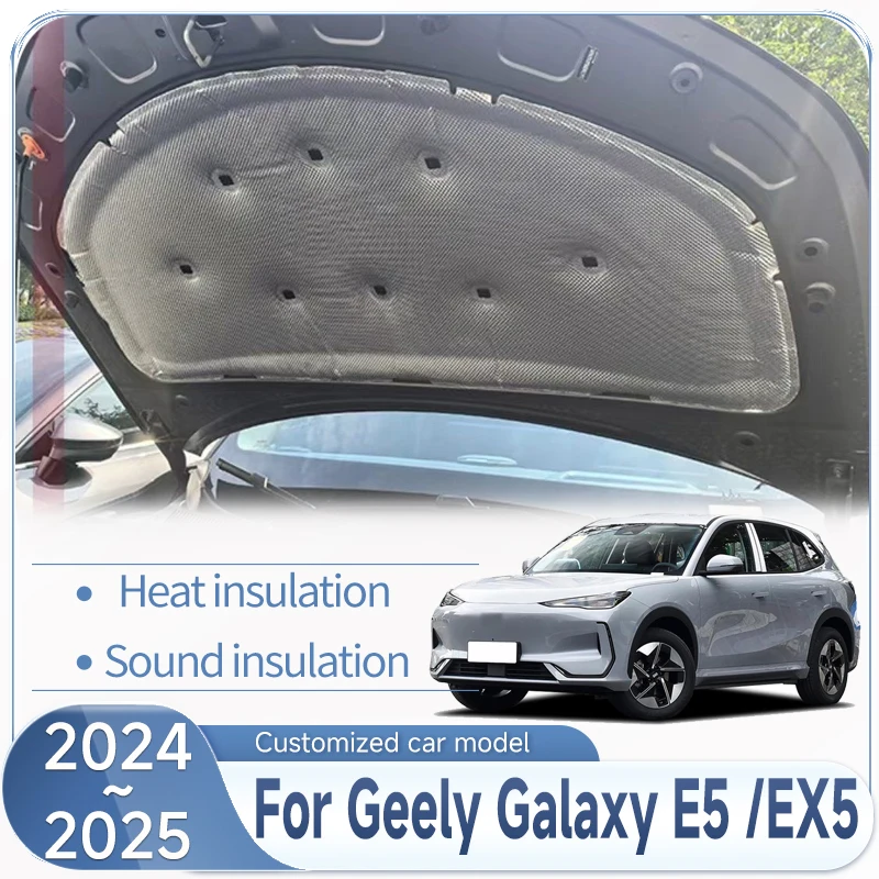 

Автомобильный звукоизоляционный коврик для Geely Galaxy E5/EX5 2024 2025, передний капот, звуковой хлопковый чехол двигателя, накладки из теплого хлопка, аксессуары