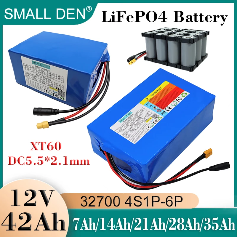 12V 7Ah 14Ah 21Ah 28Ah 35Ah 42Ah 32700 Lifepo4 battery pack With BMS For Sprayer Audio Fishing boat UPS Toys camping Solar Light