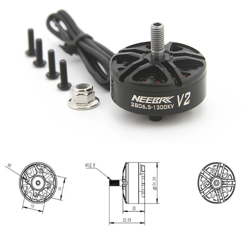NEEBRC 2806.5 1300KV 3-6S Outrunner Brushless Motor for APEX Mark4 Mark5 XL5 7/8/10inch FPV Racing Drone Freestyle Long Range