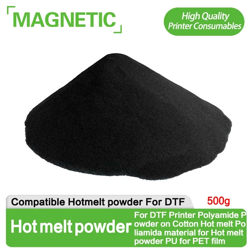 

500g Top NEW Black For DTF Printer Polyamide Powder on Cotton Hot melt Poliamida material for Hot melt powder PU for PET film