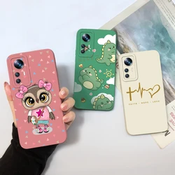 For Xiaomi 12 12X Phone Cases Fashion Love Heart Shockproof Liquid Silicone Soft Silicone Phone Cover For Xiaomi 12 X Coques