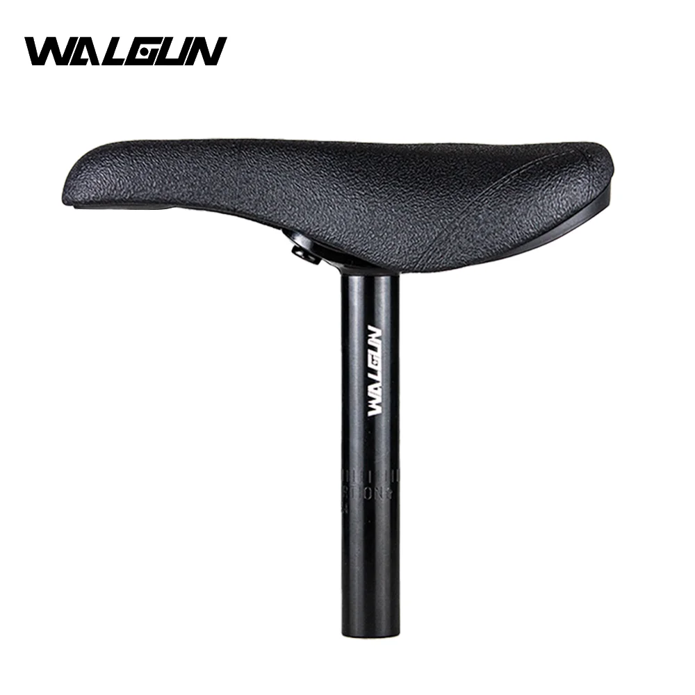 WALGUN BMX Sattel mit Pivotal-Sattelstütze für Dirt Jump, Cruiser, MTB, Leder-Freestyle-Rennsattel für BMX – Detail 4
