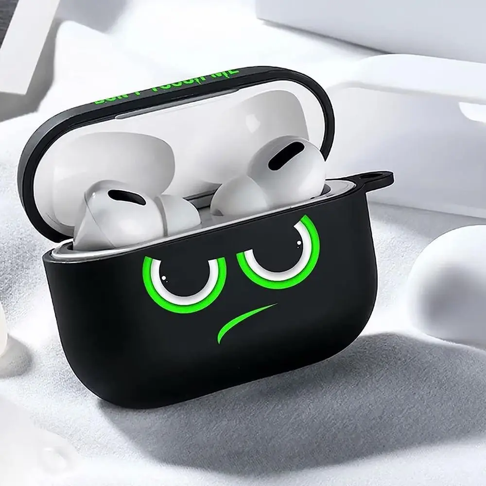 

Creative personality Airpods case for AirPods 4 3 2 1 Bluetooth headset anti-drop protective case Pro 2 Silicon Black Cover