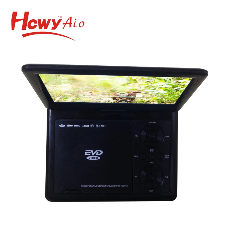 9 Inch Portable DVD Rechargeable EVD CD Player 9 Inch Portable TV Game Monitor DVD Swivel Display SD Card Full-format Game Use