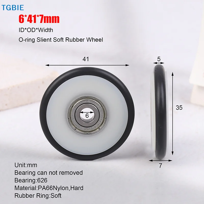 [TL]【TL】6*41*7mm Buna-N Rubber O Rubber Ring 626 Bearing Moving Pulley Rubber Roller Mute Elasticity Roller Pulley