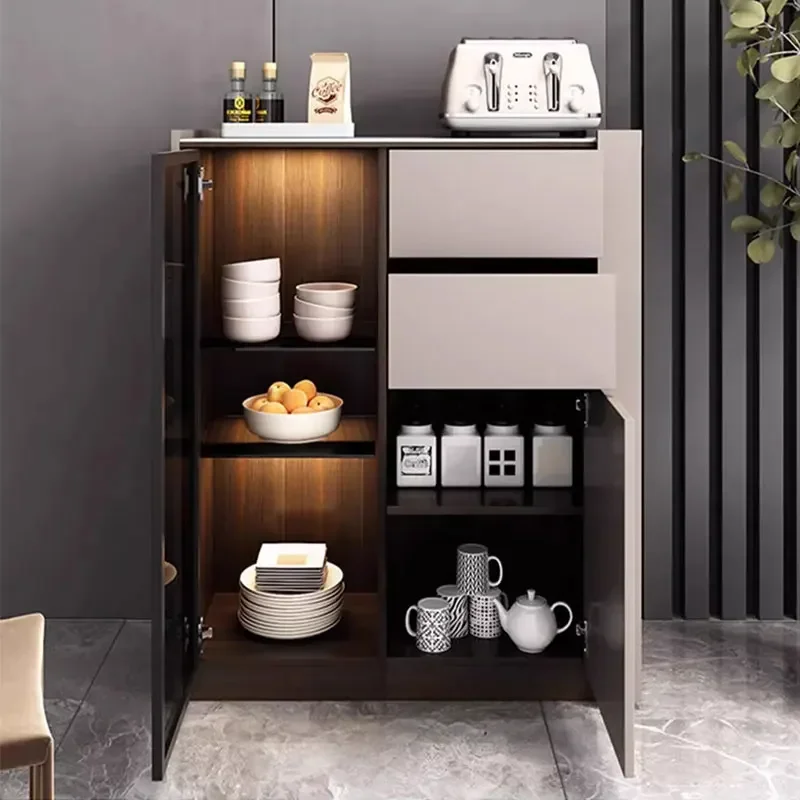 

Тумба-шкаф для хранения в гостиной, в стиле лайт-люкс, с полками, мебель для дома, итальянская столешница из каменной плиты, для столовой