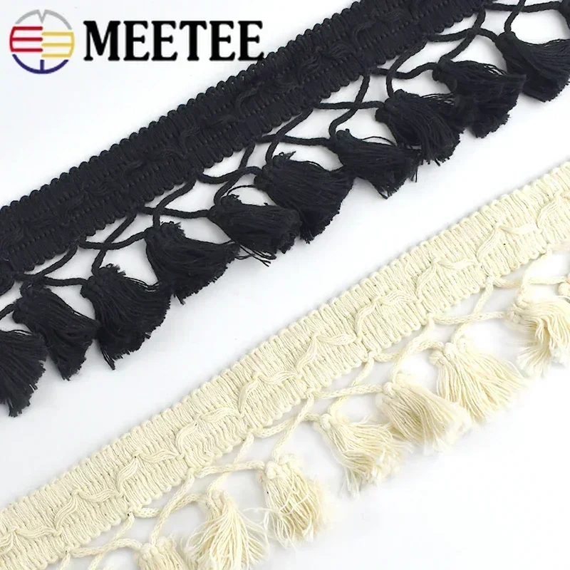 1-5Yard Bag Curtain Fringe Lace Trims Cotton Tassel Ribbon For Sewing Clothes Hometextile Decoration Tapes DIY Accessories