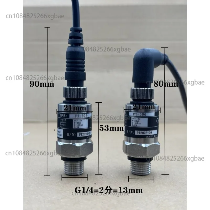 4-20mA Pressure Transmitter Sensor 0-10Bar 0-16Bar 0-25Bar G1/4 IP68 Water Gas Hydraulic Pressure Transducer with Cable