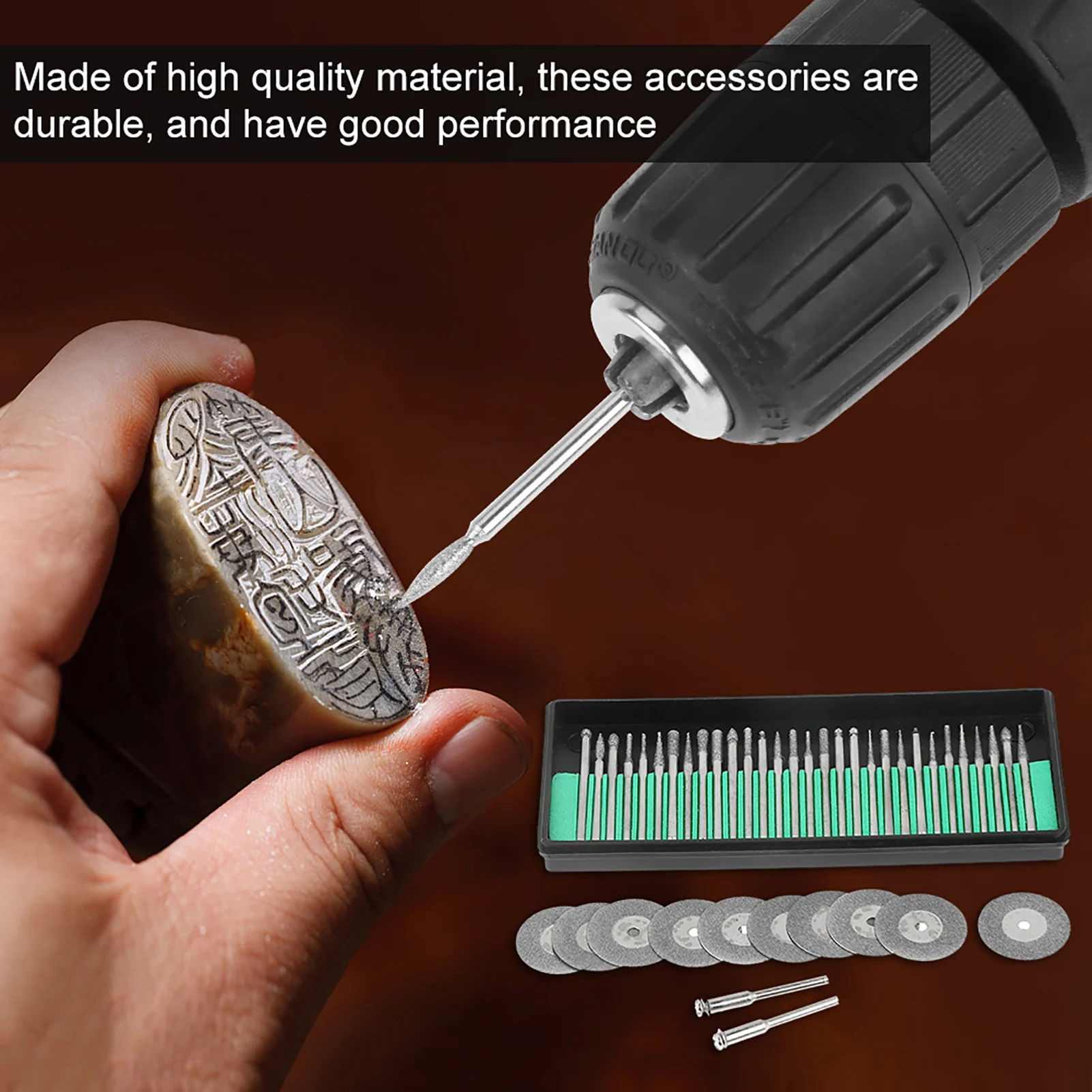 

30 шт. алмазные боры 10 шт. пильные полотна режущие диски 2 шт. оправки вращающиеся инструменты аксессуары