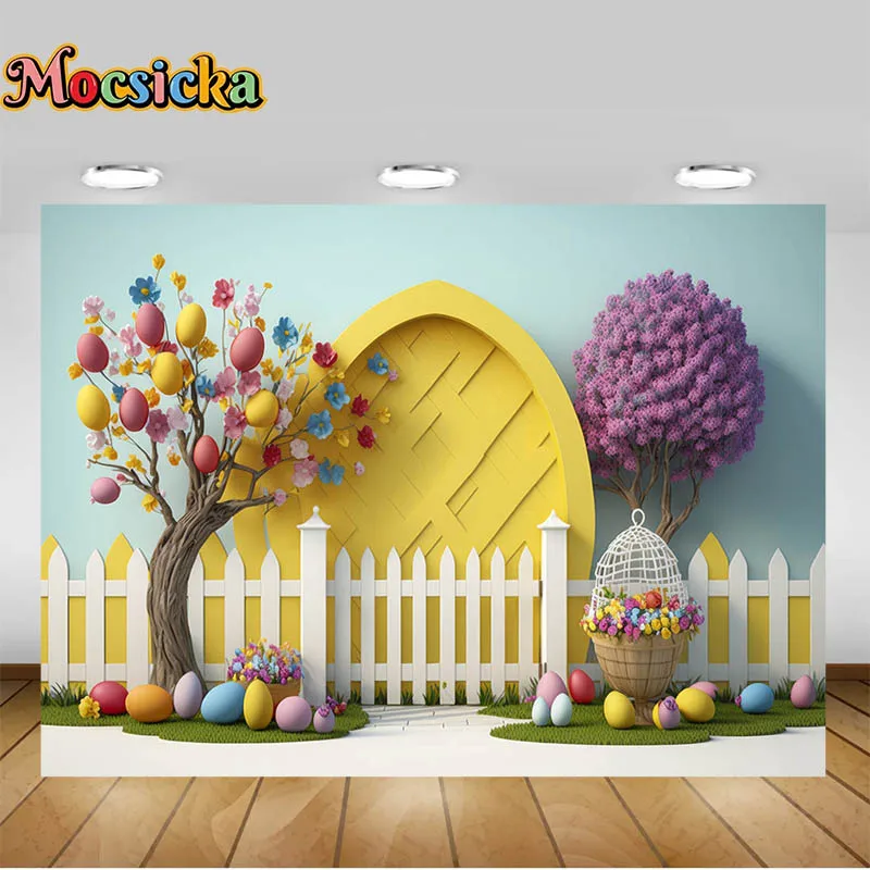 Mocsicka фоны для фотосъемки желтые стопы деревья белый забор детский Портрет фон для фотографирования новорожденных