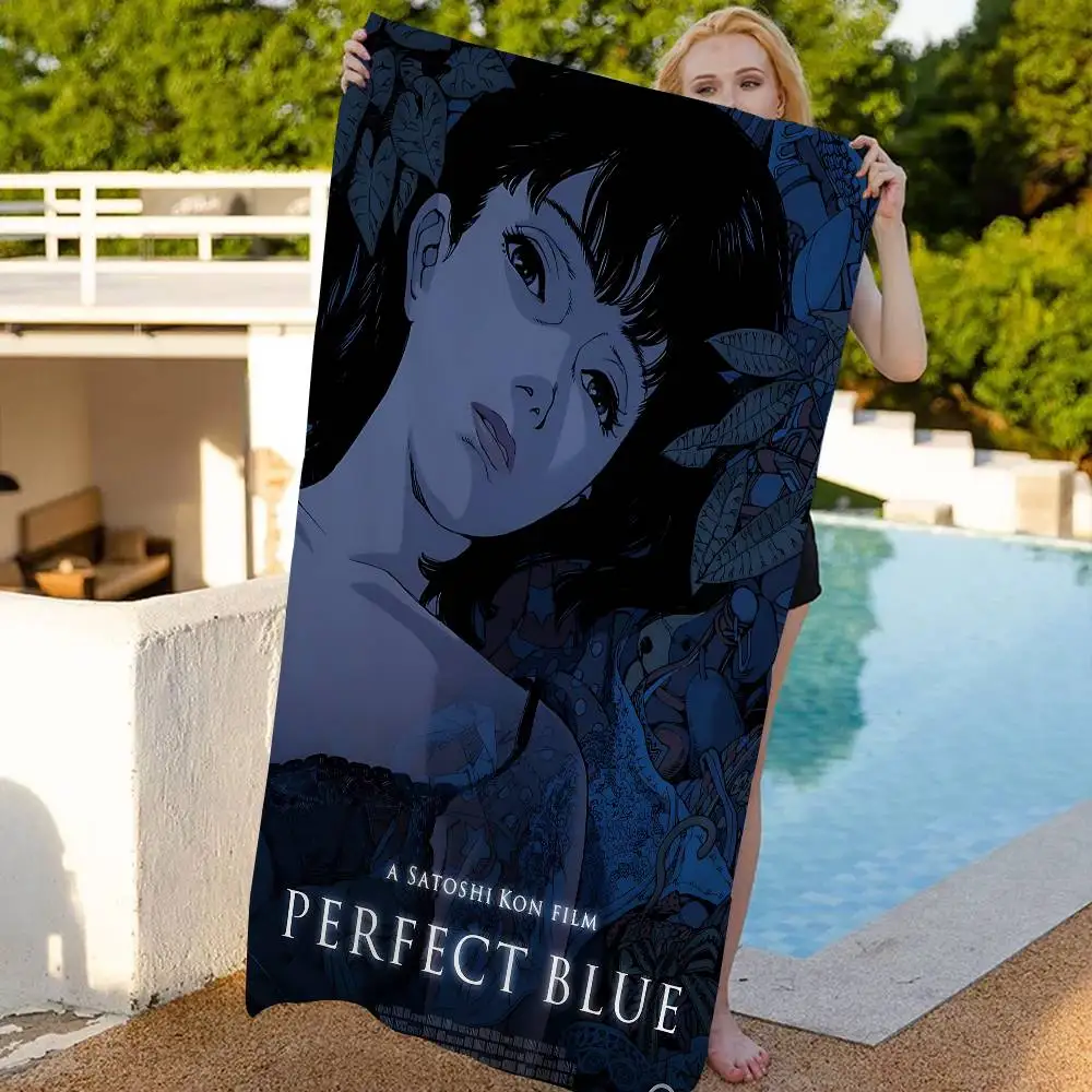 Classic P-Perfect B-Blue Anime Big Microfiber Beach Towels Quick Dry Towel Sand Beach Towels Pool Towel for Travel Swim Pool