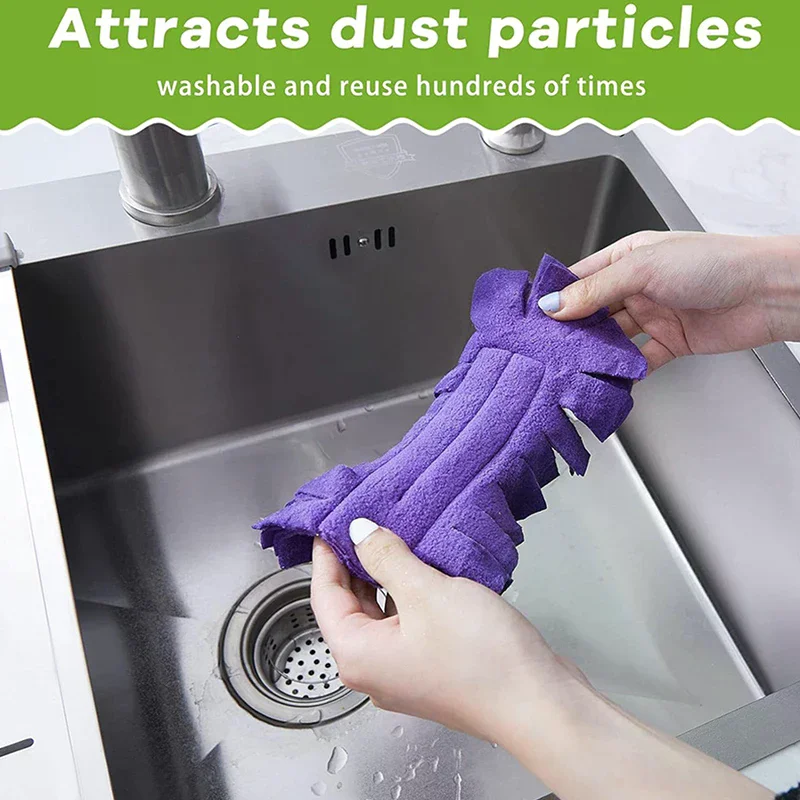 360° Electrostatic Duster Refills - Washable & Reusable, High-Density Microfiber, Fits Most Standard Duster Handles, For Home