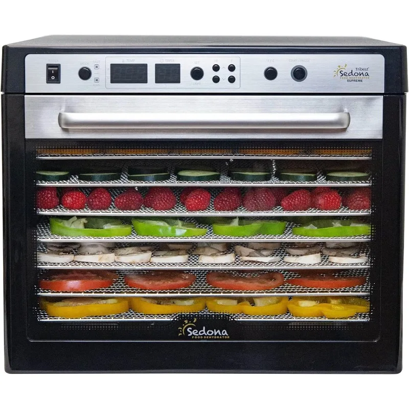 Tribest Sedona SDC-S101-B Supreme Commercial Electric Food Dehydrator with Stainless Steel Dehydrator Rack Trays, Black