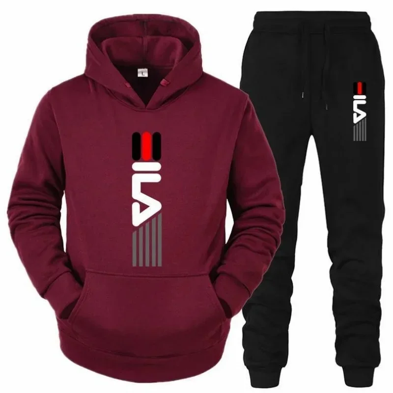 Men's Hooded Fashionable Sportsweargym Sportswear Set Running Winter Clothingnew Styles