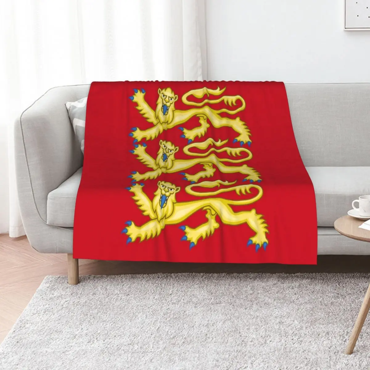 Plantagenet Arms of England Throw Blanket Custom Sleeping Bag Shaggy Thermal Sofa Throw decorative Blankets