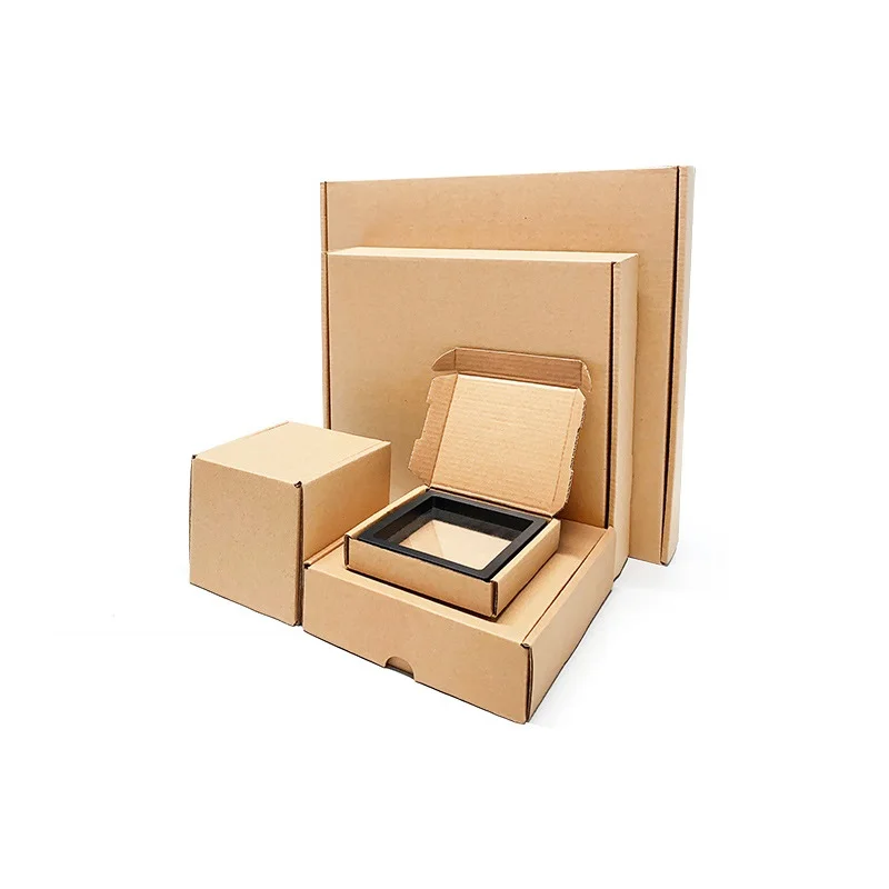 10x10x2cm Carton Cardboard Mailer Boxes Kraft Paper Box for Small Business Gift Mailing Packaging Airplane 10pcs/lot