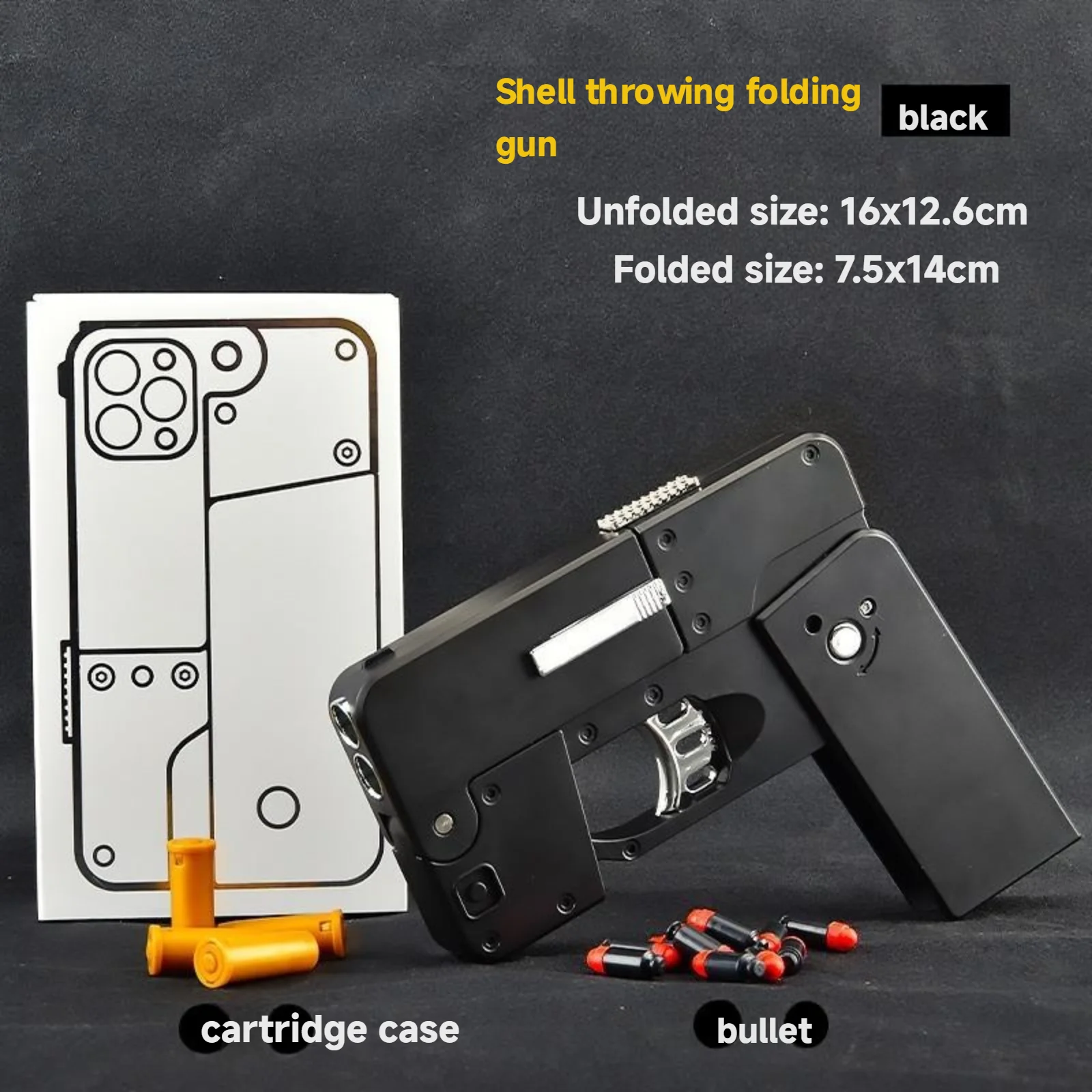 Folding mobile phone simulation toy gun shell soft bomb troll 14 Apple convenient small gun model