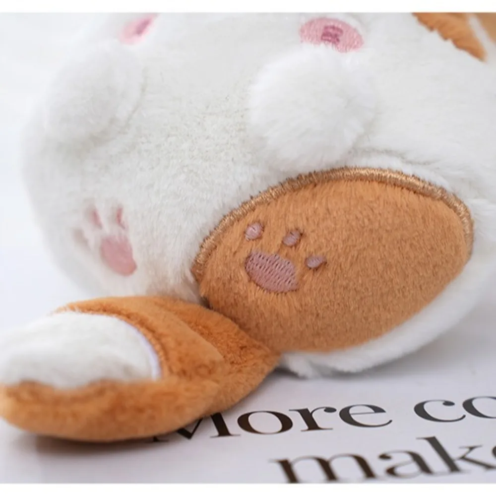 Small Squeak Long Tailed Cat Plush Keychain Kawaii Cute Hanging Pendant Plush Doll Soft Bag Ornaments for Girl's Bag