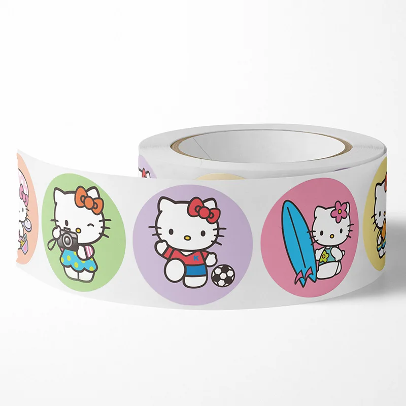 500 szt. Naklejki z kreskówkami Sanrio Hello Kitty dla dzieci, naklejki nagrody, etykiety, naklejki na etui na telefon, naklejki do scrapbookingu, zabawki dla dzieci, prezenty