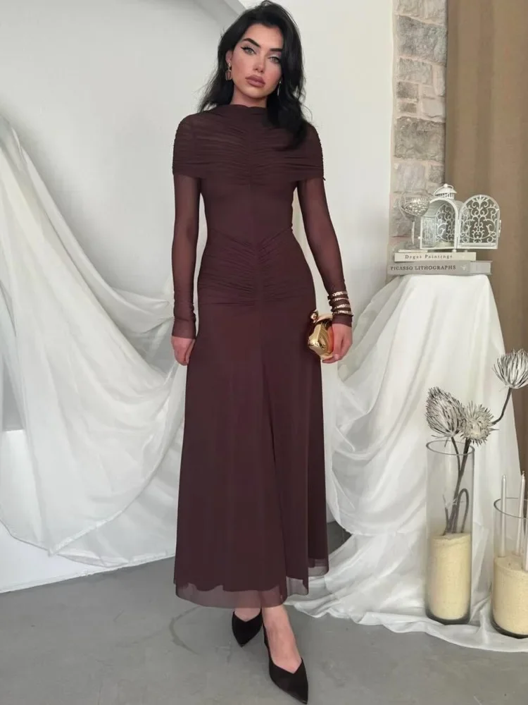 Xiaotang elegante manga longa malha retalhos vestido apertado feminino dupla camada bodycon festa clube vestido de noite inverno novos vestidos