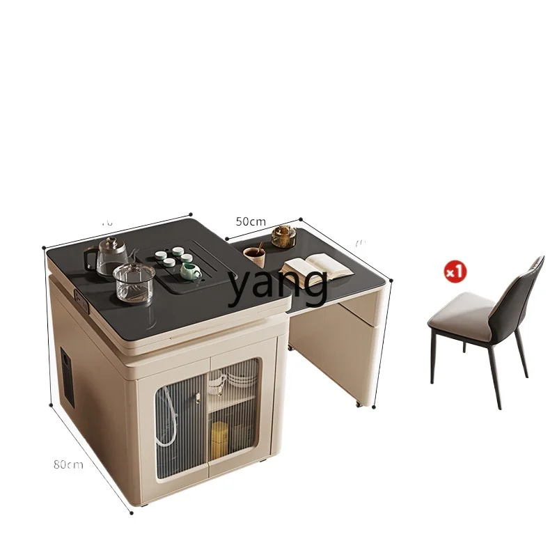 LMM rock slab retractable tea table island platform integrated light luxury living room home removable multi-function