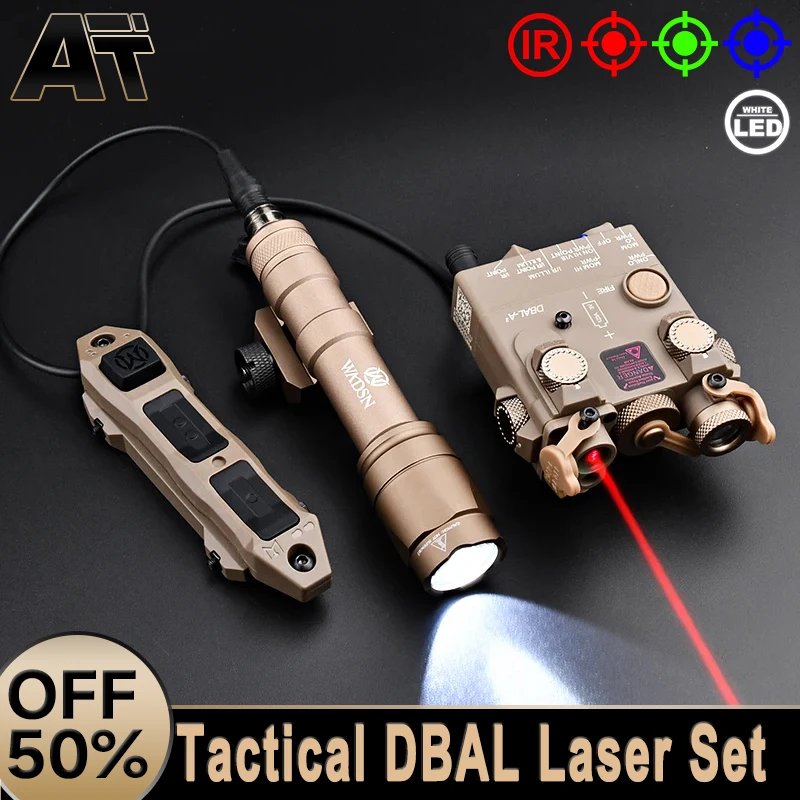 WADSN Airsoft DBAL-A2 Laser Pointer IR Red Green Dot Sight Laser Tactical Aiming Scout Light Hunting Weapon Light Fit 20mm Rail