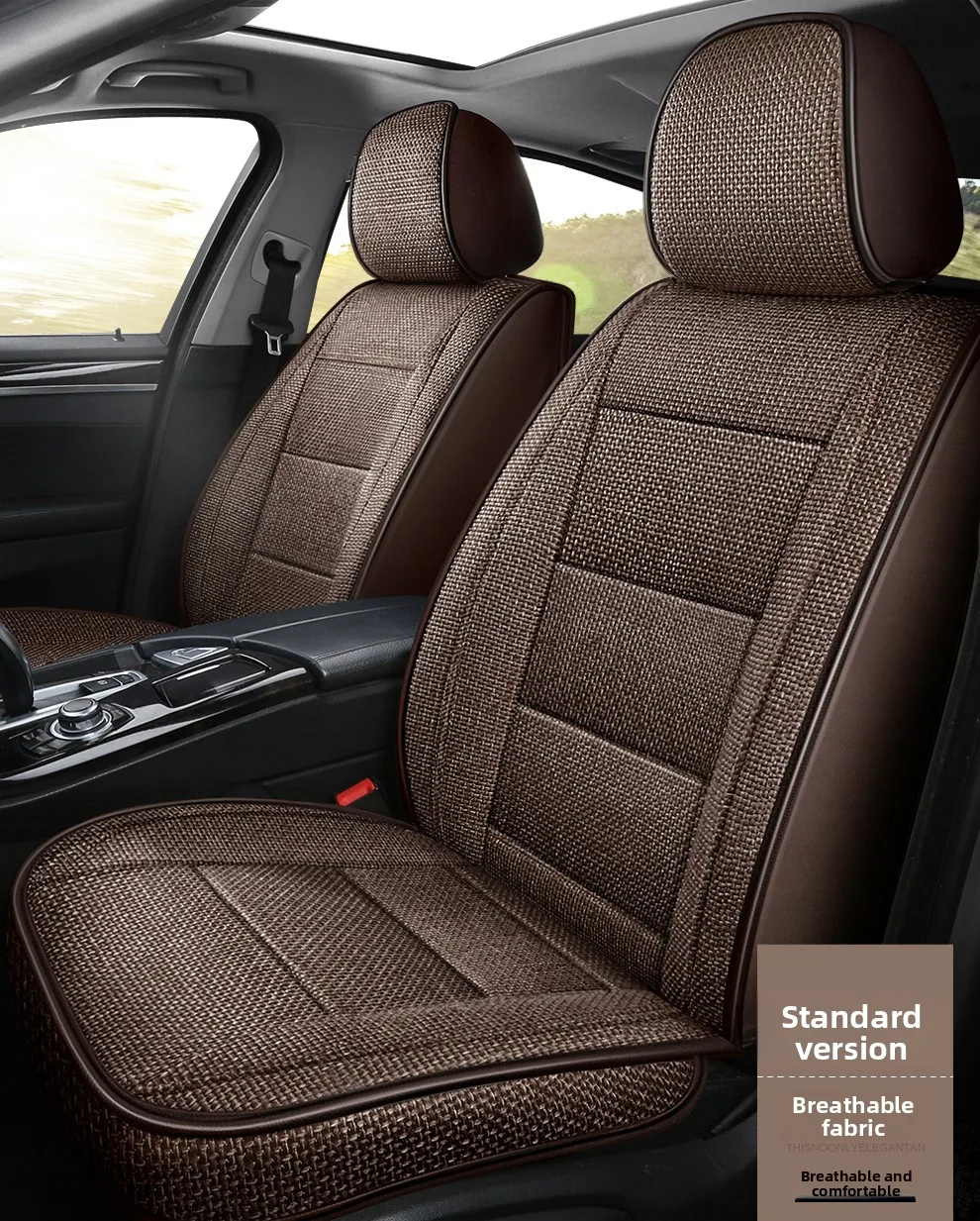 Universal Split Seat Fully Surrounded Linen Car Seat Cover Breathable Comfortable High Quality Flax Cushion Seats Cover JJ84