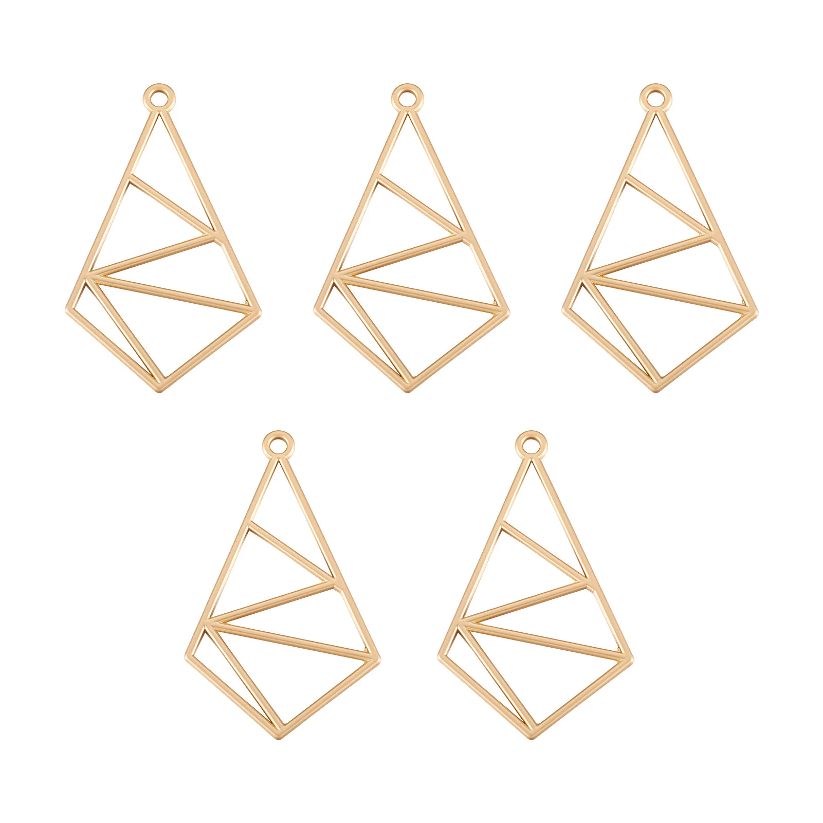 5Pcs Hollow Frame Open Back Bezel Heart Geometric Pendants Gold Color Charms For Necklace Earring Dangle DIY Jewelry Making