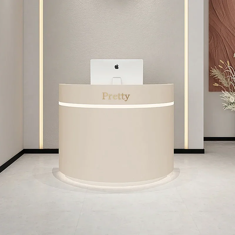 

Beauty Salon Minor Reception Desks Modern Luxury Storage Company Counter Podium Table Office Furniture Balcao Recepção FYRD