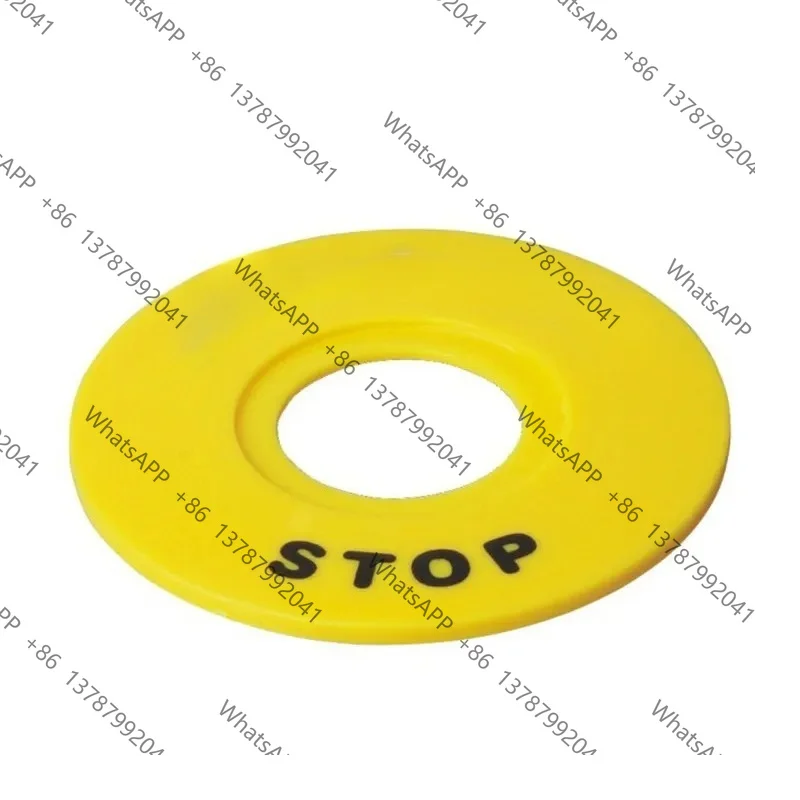 10Pcs 60*22mm Yellow Emergency Stop Warning Mark Ring Plate For Push Button Switch